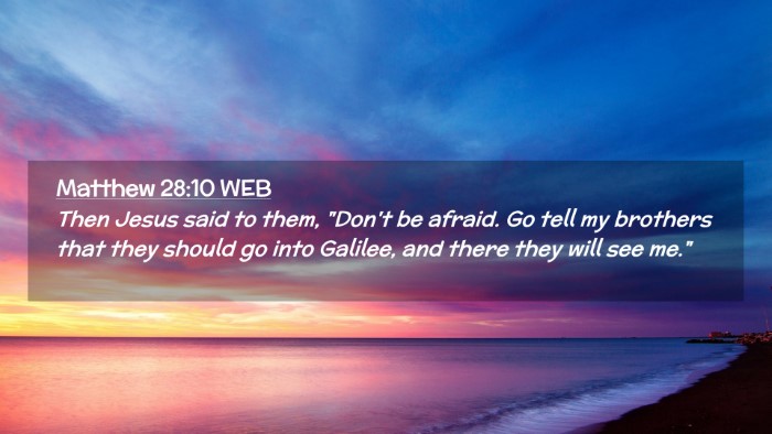 Picture 02 - Matthew 28:10 WEB Desktop Wallpaper - Then Jesus said to them, 