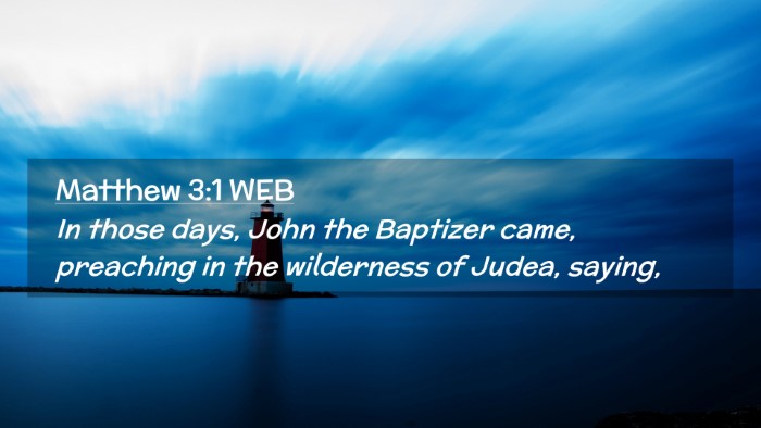 Picture 02 - Matthew 3:1 WEB Desktop Wallpaper - In those days, John the Baptizer came, preaching - Desktop Bible Verse Wallpaper