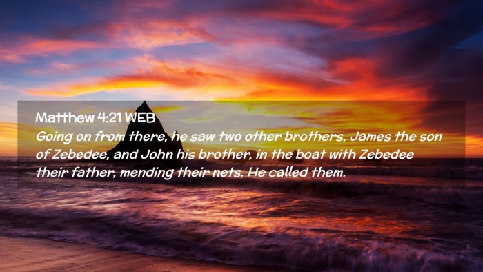 Picture 02 - Matthew 4:21 WEB Desktop Wallpaper - Going on from there, he saw two other brothers, - Desktop Bible Verse Wallpaper
