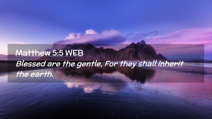Picture 02 - Matthew 5:5 WEB Desktop Wallpaper - Blessed are the gentle, For they shall inherit - Desktop Bible Verse Wallpaper