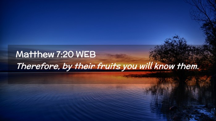 Picture 02 - Matthew 7:20 WEB Desktop Wallpaper - Therefore, by their fruits you will know - Desktop Bible Verse Wallpaper