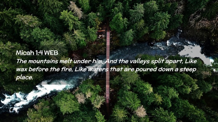 Picture 02 - Micah 1:4 WEB Desktop Wallpaper - The mountains melt under him, And the valleys - Desktop Bible Verse Wallpaper