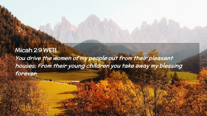 Picture 02 - Micah 2:9 WEB Desktop Wallpaper - You drive the women of my people out from their - Desktop Bible Verse Wallpaper