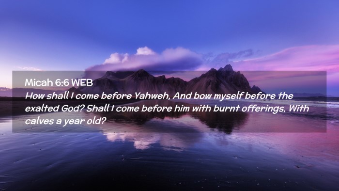 Picture 02 - Micah 6:6 WEB Desktop Wallpaper - How shall I come before Yahweh, And bow myself - Desktop Bible Verse Wallpaper