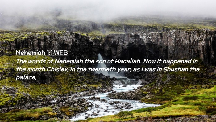 Picture 02 - Nehemiah 1:1 WEB Desktop Wallpaper - The words of Nehemiah the son of Hacaliah. Now it - Desktop Bible Verse Wallpaper