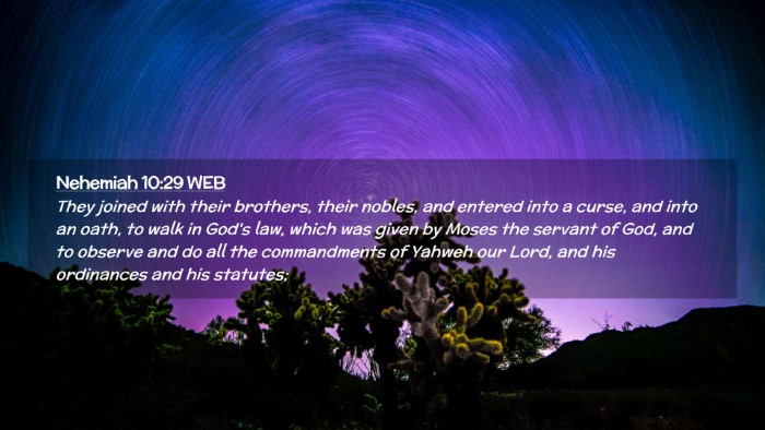 Picture 02 - Nehemiah 10:29 WEB Desktop Wallpaper - They joined with their brothers, their nobles, - Desktop Bible Verse Wallpaper