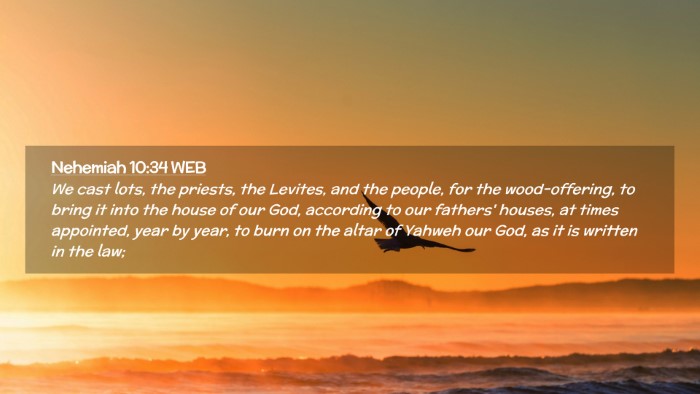 Picture 02 - Nehemiah 10:34 WEB Desktop Wallpaper - We cast lots, the priests, the Levites, and the - Desktop Bible Verse Wallpaper