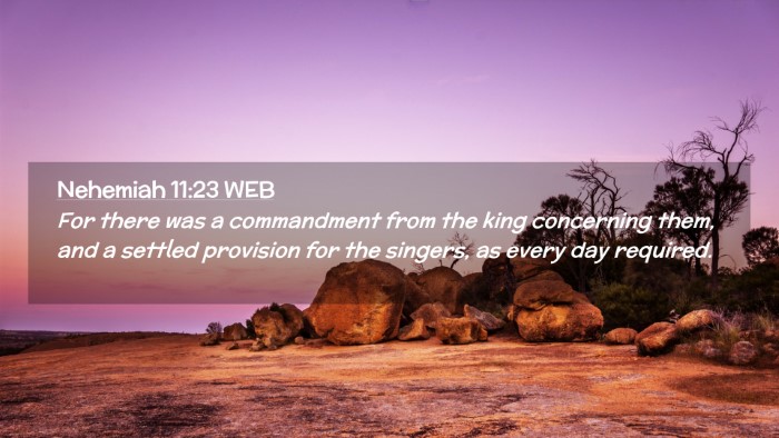 Picture 02 - Nehemiah 11:23 WEB Desktop Wallpaper - For there was a commandment from the king - Desktop Bible Verse Wallpaper