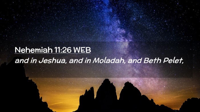 Picture 02 - Nehemiah 11:26 WEB Desktop Wallpaper - and in Jeshua, and in Moladah, and Beth - Desktop Bible Verse Wallpaper