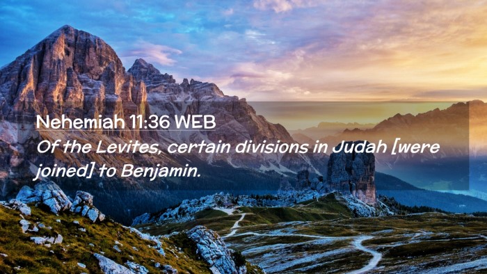 Picture 02 - Nehemiah 11:36 WEB Desktop Wallpaper - Of the Levites, certain divisions in Judah [were - Desktop Bible Verse Wallpaper
