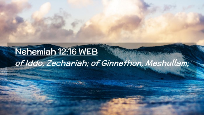 Picture 02 - Nehemiah 12:16 WEB Desktop Wallpaper - of Iddo, Zechariah; of Ginnethon, - Desktop Bible Verse Wallpaper