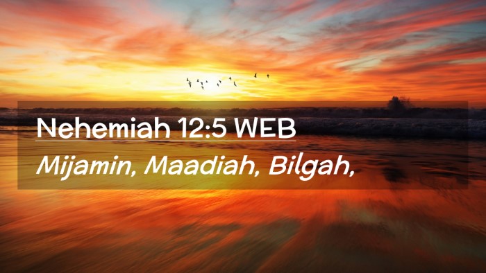 Picture 02 - Nehemiah 12:5 WEB Desktop Wallpaper - Mijamin, Maadiah, - Desktop Bible Verse Wallpaper