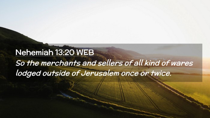 Picture 02 - Nehemiah 13:20 WEB Desktop Wallpaper - So the merchants and sellers of all kind of wares - Desktop Bible Verse Wallpaper
