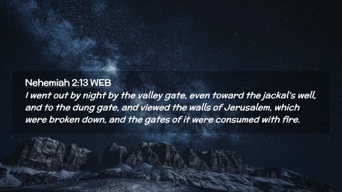 Picture 02 - Nehemiah 2:13 WEB Desktop Wallpaper - I went out by night by the valley gate, even - Desktop Bible Verse Wallpaper