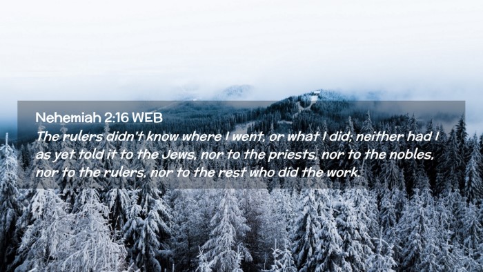 Picture 02 - Nehemiah 2:16 WEB Desktop Wallpaper - The rulers didn't know where I went, or what I - Desktop Bible Verse Wallpaper