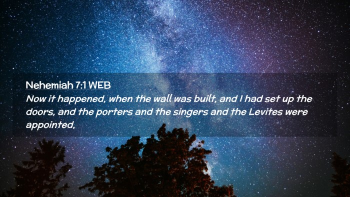 Picture 02 - Nehemiah 7:1 WEB Desktop Wallpaper - Now it happened, when the wall was built, and I - Desktop Bible Verse Wallpaper