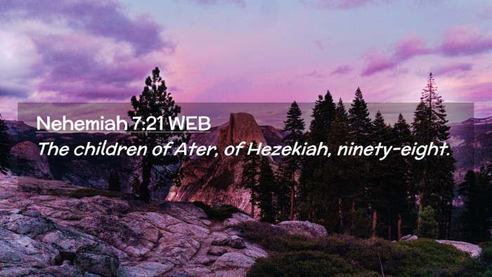 Picture 02 - Nehemiah 7:21 WEB Desktop Wallpaper - The children of Ater, of Hezekiah, - Desktop Bible Verse Wallpaper