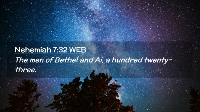 Picture 02 - Nehemiah 7:32 WEB Desktop Wallpaper - The men of Bethel and Ai, a hundred - Desktop Bible Verse Wallpaper
