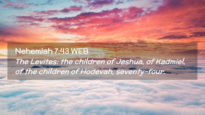 Picture 02 - Nehemiah 7:43 WEB Desktop Wallpaper - The Levites: the children of Jeshua, of Kadmiel, - Desktop Bible Verse Wallpaper