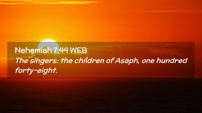 Picture 02 - Nehemiah 7:44 WEB Desktop Wallpaper - The singers: the children of Asaph, one hundred - Desktop Bible Verse Wallpaper