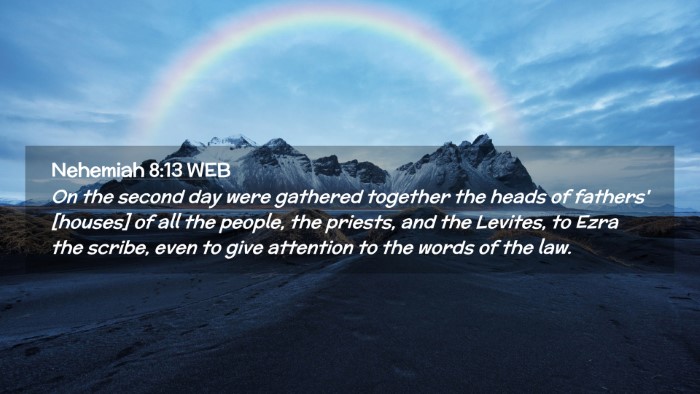 Picture 02 - Nehemiah 8:13 WEB Desktop Wallpaper - On the second day were gathered together the - Desktop Bible Verse Wallpaper