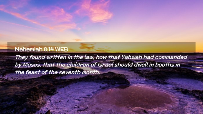 Picture 02 - Nehemiah 8:14 WEB Desktop Wallpaper - They found written in the law, how that Yahweh - Desktop Bible Verse Wallpaper