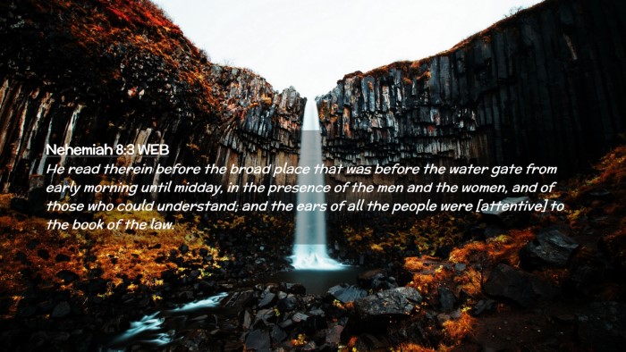 Picture 02 - Nehemiah 8:3 WEB Desktop Wallpaper - He read therein before the broad place that was - Desktop Bible Verse Wallpaper