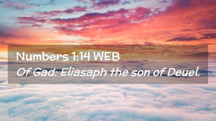 Picture 02 - Numbers 1:14 WEB Desktop Wallpaper - Of Gad: Eliasaph the son of - Desktop Bible Verse Wallpaper