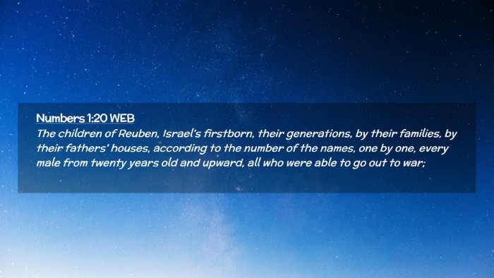 Picture 02 - Numbers 1:20 WEB Desktop Wallpaper - The children of Reuben, Israel's firstborn, their - Desktop Bible Verse Wallpaper