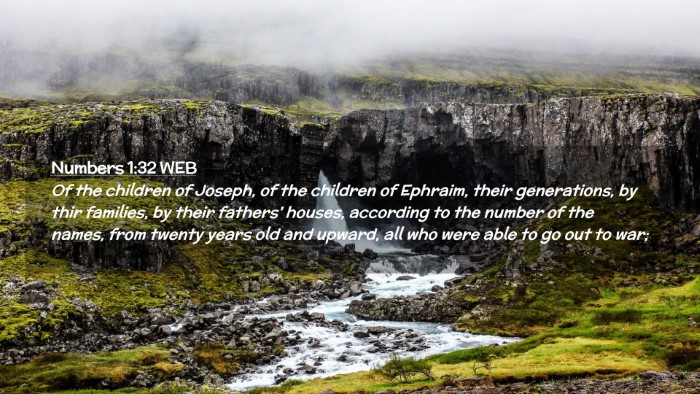 Picture 02 - Numbers 1:32 WEB Desktop Wallpaper - Of the children of Joseph, of the children of - Desktop Bible Verse Wallpaper