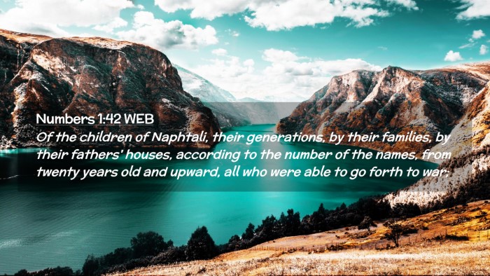 Picture 02 - Numbers 1:42 WEB Desktop Wallpaper - Of the children of Naphtali, their generations, - Desktop Bible Verse Wallpaper