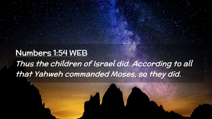 Picture 02 - Numbers 1:54 WEB Desktop Wallpaper - Thus the children of Israel did. According to all - Desktop Bible Verse Wallpaper