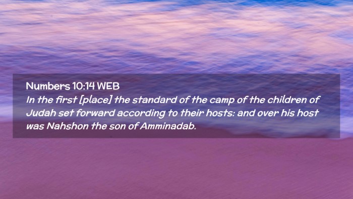 Picture 02 - Numbers 10:14 WEB Desktop Wallpaper - In the first [place] the standard of the camp of - Desktop Bible Verse Wallpaper