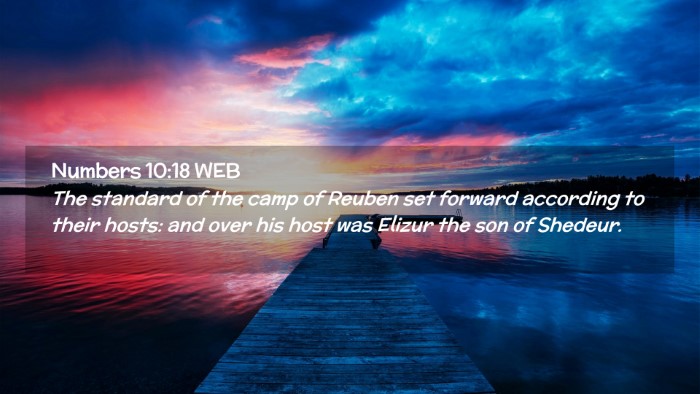 Picture 02 - Numbers 10:18 WEB Desktop Wallpaper - The standard of the camp of Reuben set forward - Desktop Bible Verse Wallpaper