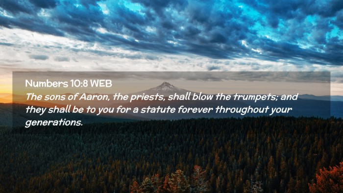 Picture 02 - Numbers 10:8 WEB Desktop Wallpaper - The sons of Aaron, the priests, shall blow the - Desktop Bible Verse Wallpaper