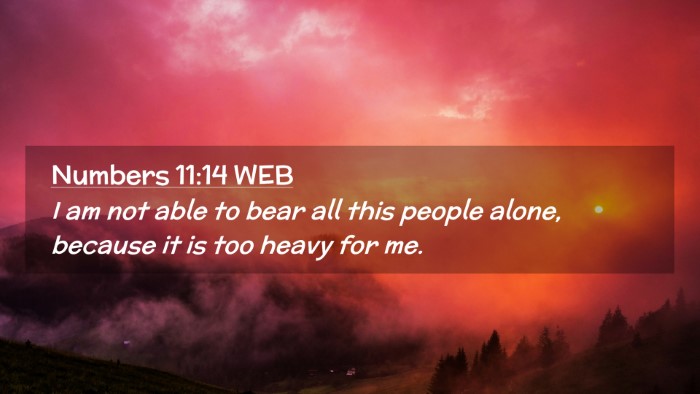 Picture 02 - Numbers 11:14 WEB Desktop Wallpaper - I am not able to bear all this people alone, - Desktop Bible Verse Wallpaper