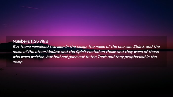 Picture 02 - Numbers 11:26 WEB Desktop Wallpaper - But there remained two men in the camp, the name - Desktop Bible Verse Wallpaper