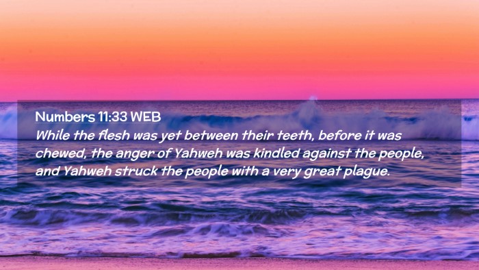Picture 02 - Numbers 11:33 WEB Desktop Wallpaper - While the flesh was yet between their teeth, - Desktop Bible Verse Wallpaper