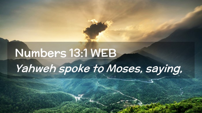 Picture 02 - Numbers 13:1 WEB Desktop Wallpaper - Yahweh spoke to Moses, - Desktop Bible Verse Wallpaper