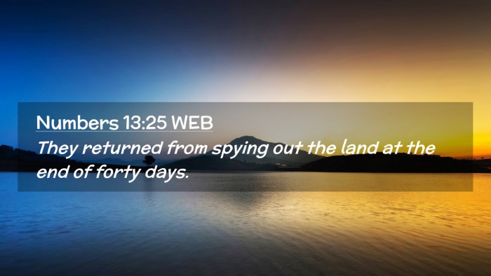 Picture 02 - Numbers 13:25 WEB Desktop Wallpaper - They returned from spying out the land at the end - Desktop Bible Verse Wallpaper