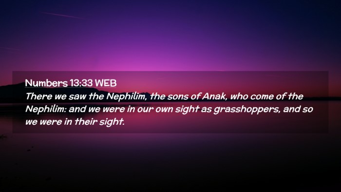 Picture 02 - Numbers 13:33 WEB Desktop Wallpaper - There we saw the Nephilim, the sons of Anak, who - Desktop Bible Verse Wallpaper