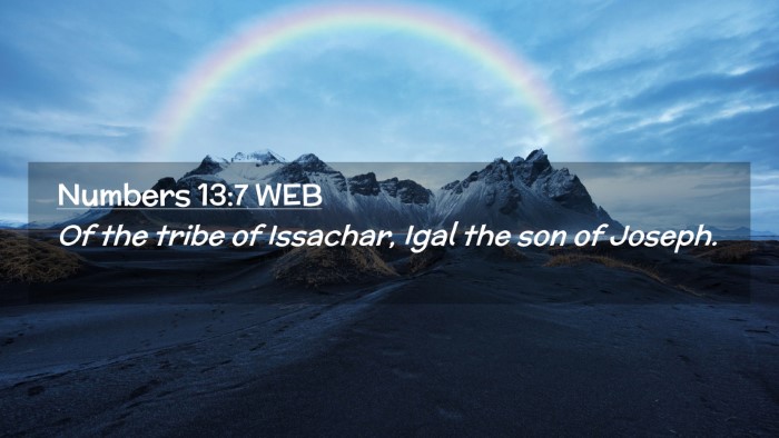 Picture 02 - Numbers 13:7 WEB Desktop Wallpaper - Of the tribe of Issachar, Igal the son of - Desktop Bible Verse Wallpaper