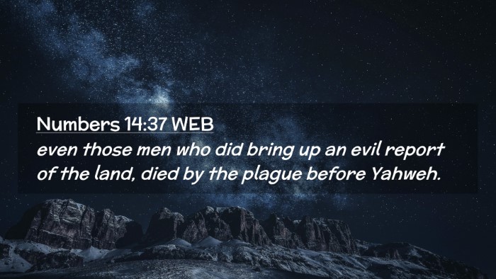 Picture 02 - Numbers 14:37 WEB Desktop Wallpaper - even those men who did bring up an evil report of - Desktop Bible Verse Wallpaper