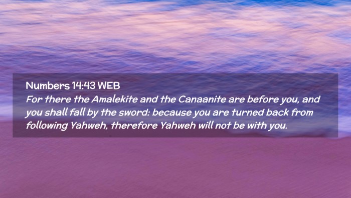 Picture 02 - Numbers 14:43 WEB Desktop Wallpaper - For there the Amalekite and the Canaanite are - Desktop Bible Verse Wallpaper