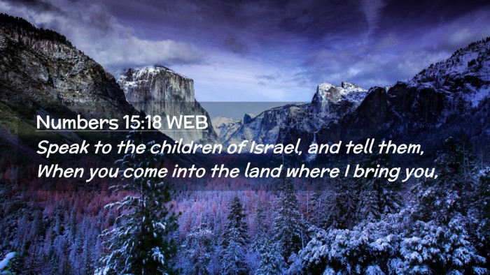 Picture 02 - Numbers 15:18 WEB Desktop Wallpaper - Speak to the children of Israel, and tell them, - Desktop Bible Verse Wallpaper