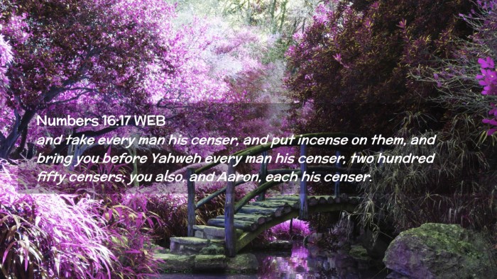 Picture 02 - Numbers 16:17 WEB Desktop Wallpaper - and take every man his censer, and put incense on - Desktop Bible Verse Wallpaper