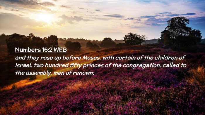 Picture 02 - Numbers 16:2 WEB Desktop Wallpaper - and they rose up before Moses, with certain of - Desktop Bible Verse Wallpaper