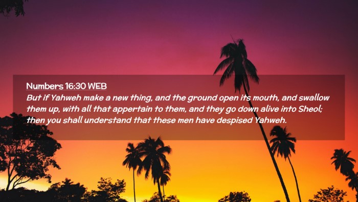 Picture 02 - Numbers 16:30 WEB Desktop Wallpaper - But if Yahweh make a new thing, and the ground - Desktop Bible Verse Wallpaper
