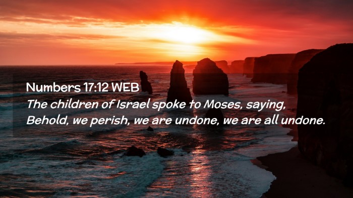 Picture 02 - Numbers 17:12 WEB Desktop Wallpaper - The children of Israel spoke to Moses, saying, - Desktop Bible Verse Wallpaper