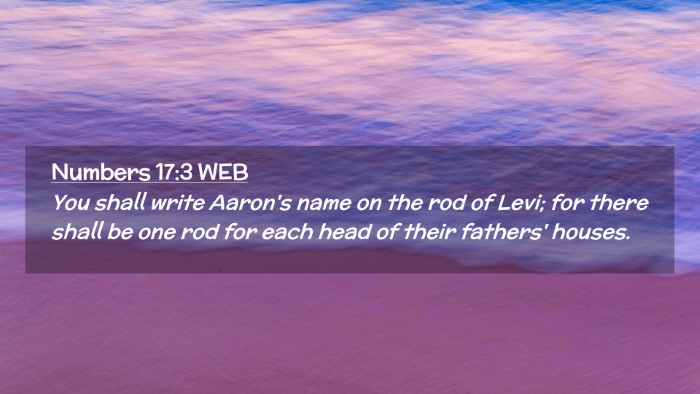 Picture 02 - Numbers 17:3 WEB Desktop Wallpaper - You shall write Aaron's name on the rod of Levi; - Desktop Bible Verse Wallpaper